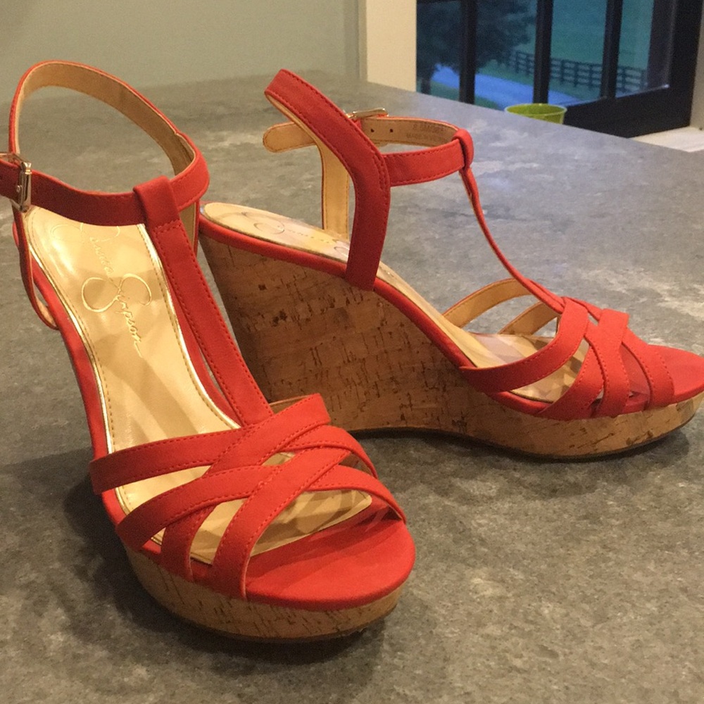 Salmon Jessica Simpson Sandal Wedges